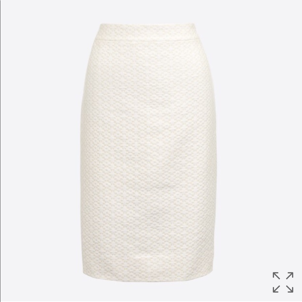J. Crew cream chevron pencil skirt sz 0